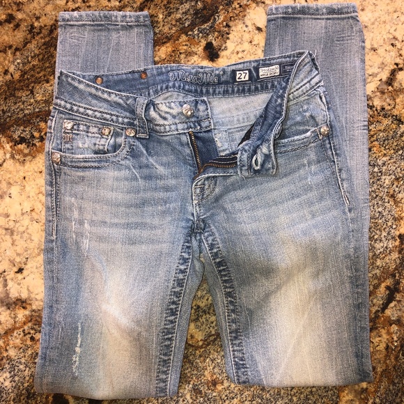 Miss Me Ankle Skinny Jeans MM Jeans Distressed 27 Women Girls Juniors Pretty - Picture 7 of 14